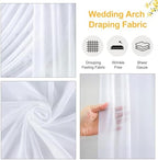 Arch Backdrop Stand,7ft x 8ft Heavy Duty Backdrop Stand with 28" x19FT Wedding Arch Draping Fabric with White, alternate view
