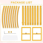 Arch Backdrop Stand,7ft x 8ft Heavy Duty Backdrop Stand with 28" x19FT Wedding Arch Draping Fabric with White, alternate view