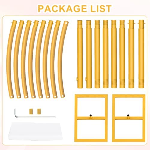 Arch Backdrop Stand,7ft x 8ft Heavy Duty Backdrop Stand with 28" x19FT Wedding Arch Draping Fabric with White, alternate view