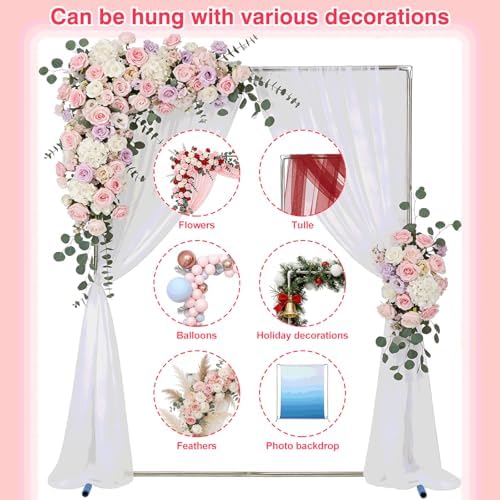 Arch Backdrop Stand,7x6 FT Metal Wedding Square Backdrop Stand for Ceremony Square Stainless Steel Backdrop Arch, alternate