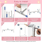 Arch Backdrop Stand,7x6 FT Metal Wedding Square Backdrop Stand for Ceremony Square Stainless Steel Backdrop Arch, alternate