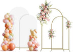 Arch Backdrop Stand and Cover Set, 2 Metal Balloon Arch Backdrop 7.2ft 6ft, Gold Arched Stand Frame for Wedding