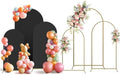 Arch Backdrop Stand and Cover Set, 3 Metal Balloon Arch Backdrop 4ft 5ft 6ft, Gold Arched Stand Frame for