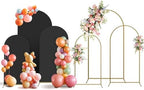 Arch Backdrop Stand and Cover Set, 3 Metal Balloon Arch Backdrop 4ft 5ft 6ft, Gold Arched Stand Frame for