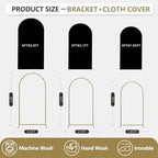 Arch Backdrop Stand and Cover Set, 3 Metal Balloon Arch Backdrop 4ft 5ft 6ft, Gold Arched Stand Frame for, alternate view 3