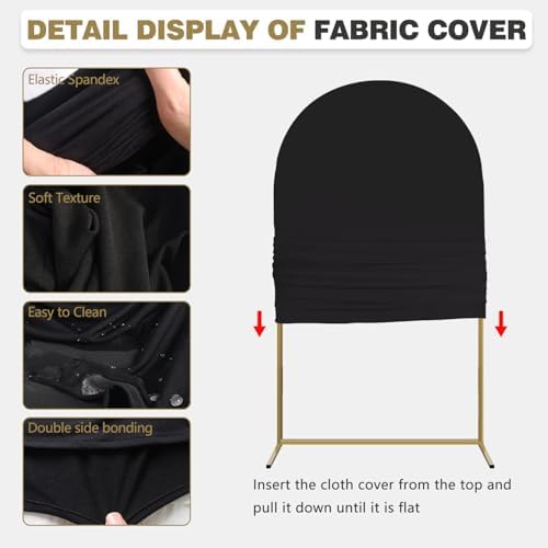 Arch Backdrop Stand and Cover Set, 3 Metal Balloon Arch Backdrop 4ft 5ft 6ft, Gold Arched Stand Frame for, alternate view 5