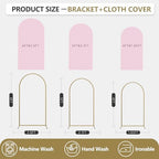 Arch Backdrop Stand and Cover Set, 3 Metal Balloon Arch Backdrop 4ft 5ft 6ft, Gold Arched Stand Frame for, alternate view 3