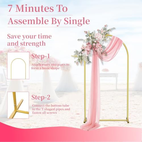 Arch Backdrop Stand and Cover Set, 6.6FT Arch Stand & White Cover, alternate view 5