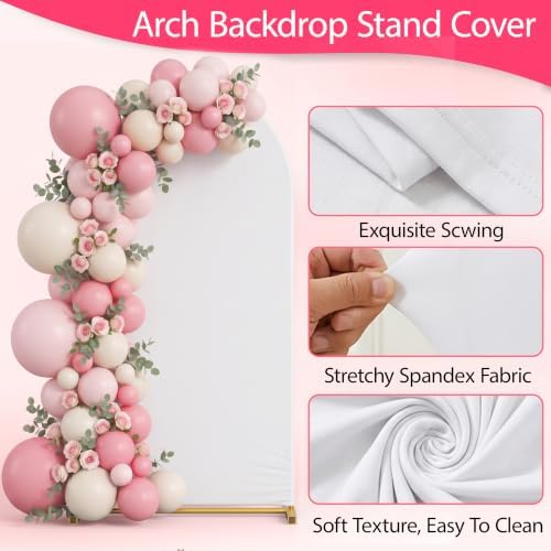 Arch Backdrop Stand and Cover Set, 6.6FT Arch Stand & White Cover, alternate view 6