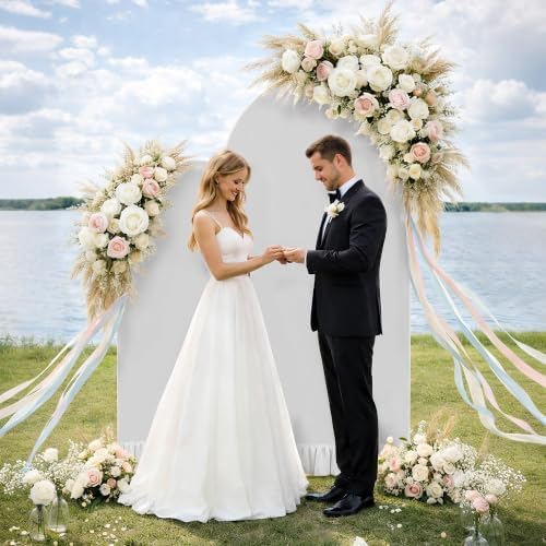Arch Backdrop Stand and Cover Set (6FT/5FT), Gold Wedding Arch Frame, alternate view 3