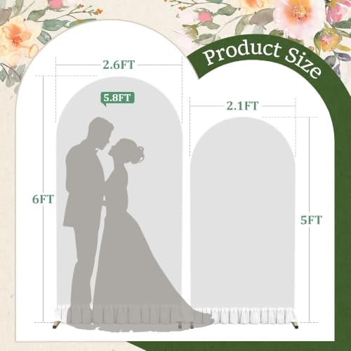 Arch Backdrop Stand and Cover Set (6FT/5FT), Gold Wedding Arch Frame, alternate view 6