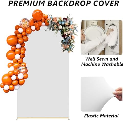 Arch Backdrop Stand and Cover Set, 7.2FT Metal Photo Balloon Arch Backdrop Stand for Wedding Birthday Party Baby, alternate