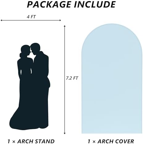 Arch Backdrop Stand and Cover Set, 7.2FT Metal Photo Balloon Arch Backdrop Stand for Wedding Birthday Party Baby, alternate