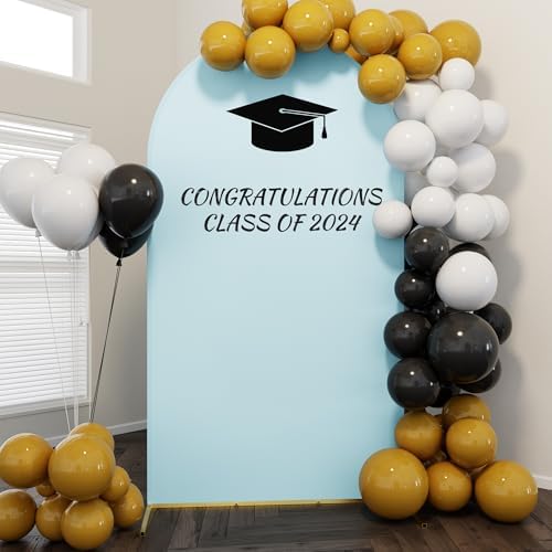Arch Backdrop Stand and Cover Set, 7.2FT Metal Photo Balloon Arch Backdrop Stand for Wedding Birthday Party Baby, alternate
