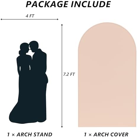 Arch Backdrop Stand and Cover Set, 7.2FT Metal Photo Balloon Arch Backdrop Stand for Wedding Birthday Party Baby, alternate