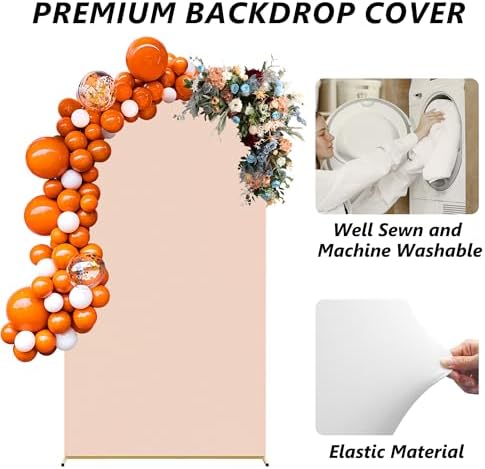 Arch Backdrop Stand and Cover Set, 7.2FT Metal Photo Balloon Arch Backdrop Stand for Wedding Birthday Party Baby, alternate