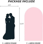 Arch Backdrop Stand and Cover Set, 7.2FT Metal Photo Balloon Arch Backdrop Stand for Wedding Birthday Party Baby, alternate