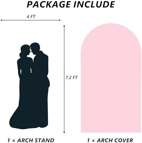 Arch Backdrop Stand and Cover Set, 7.2FT Metal Photo Balloon Arch Backdrop Stand for Wedding Birthday Party Baby, alternate