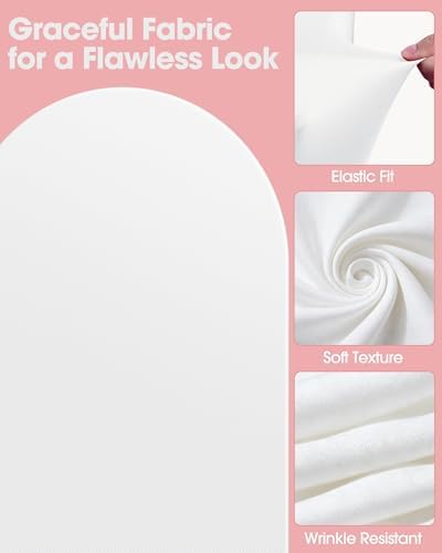 Arch Backdrop Stand and Cover Set, Metal, 7.2 ft, White in White, alternate view 3