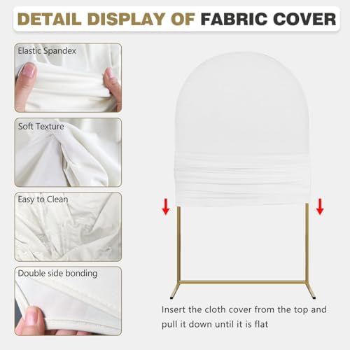 Arch Backdrop Stand and Cover Set, Metal Balloon Arch Backdrop 6.6ft, Gold Arched Stand Frame for Wedding, alternate view 5