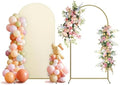 Arch Backdrop Stand and Cover Set, Metal Balloon Arch Backdrop 6.6ft, Gold Arched Stand Frame for Wedding