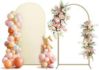 Arch Backdrop Stand and Cover Set, Metal Balloon Arch Backdrop 6.6ft, Gold Arched Stand Frame for Wedding