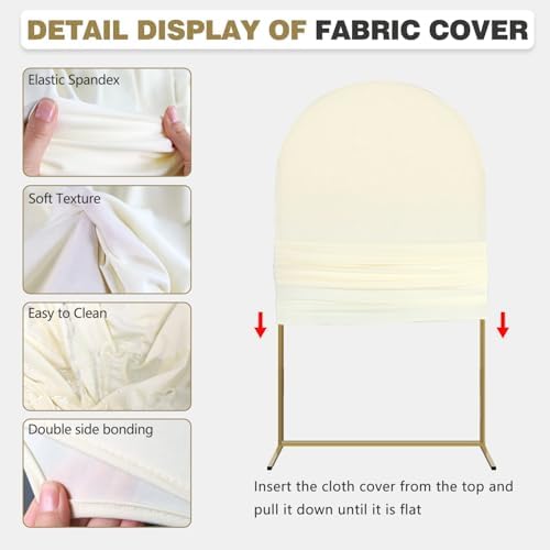 Arch Backdrop Stand and Cover Set, Metal Balloon Arch Backdrop 6.6ft, Gold Arched Stand Frame for Wedding, alternate view 5