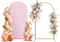Arch Backdrop Stand and Cover Set, Metal Balloon Arch Backdrop 6ft, Gold Arched Stand Frame for Wedding