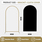 Arch Backdrop Stand and Cover Set, Metal Balloon Arch Backdrop 6ft, Gold Arched Stand Frame for Wedding, alternate view 3