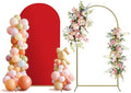 Arch Backdrop Stand and Cover Set, Metal Balloon Arch Backdrop 6ft, Gold Arched Stand Frame for Wedding