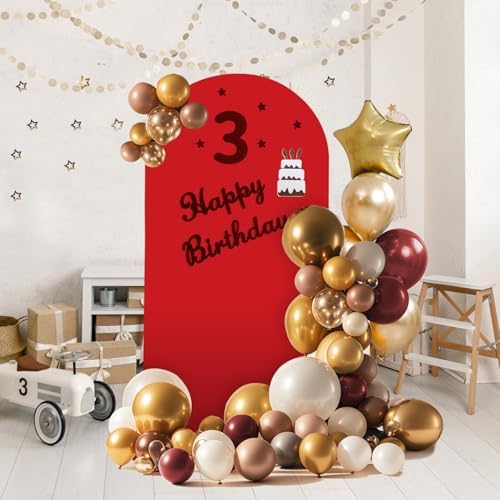Arch Backdrop Stand and Cover Set, Metal Balloon Arch Backdrop 6ft, Gold Arched Stand Frame for Wedding, alternate view 2