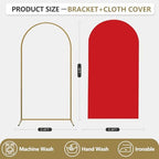 Arch Backdrop Stand and Cover Set, Metal Balloon Arch Backdrop 6ft, Gold Arched Stand Frame for Wedding, alternate view 3