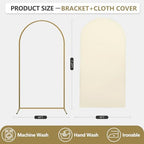 Arch Backdrop Stand and Cover Set, Metal Balloon Arch Backdrop 7.2ft, Gold Arched Stand Frame for Wedding, alternate view 3