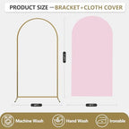 Arch Backdrop Stand and Cover Set, Metal Balloon Arch Backdrop 7.2ft, Gold Arched Stand Frame for Wedding, alternate view 3