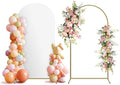 Arch Backdrop Stand and Cover Set, Metal Balloon Arch Backdrop 7.2ft, Gold Arched Stand Frame for Wedding