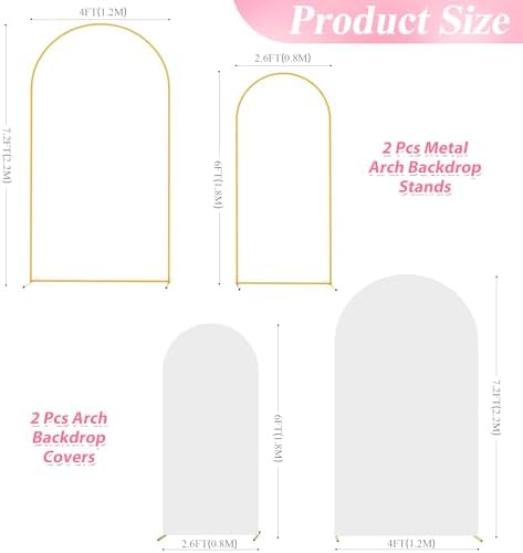 Arch Backdrop Stand and Cover Set of 2, 7.2FT,6FT Arch with Cover, alternate view 2