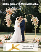 Arch Backdrop Stand, Set of 2, 7.2 ft and 6 ft, Stable Structure, Easy Assembly, Gold Metal Arch Backdrop Stand, alternate