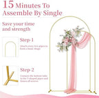 Arch Backdrop Stand Set of 2 (7.2FT,6FT), Gold Metal Arch Stand, alternate view 5