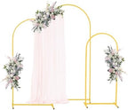 Arch Backdrop Stand, Set of 3, 6/5/4 ft, Stable Structure, Easy Assembly, Gold Metal Arch Backdrop Stand for