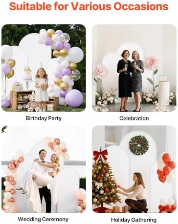 Arch Backdrop Stand, Set of 3, 6/5/4 ft, Stable Structure, Easy Assembly, Gold Metal Arch Backdrop Stand with, alternate view