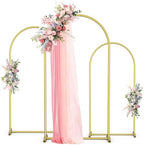 Arch Backdrop Stand Set of 3 (7.2FT,6.6FT,6FT), Gold Arch Stand