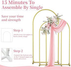 Arch Backdrop Stand Set of 3 (7.2FT,6.6FT,6FT), Gold Arch Stand, alternate view 5