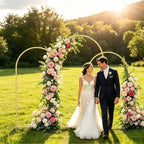 Arch Backdrop Stand Set of 3 (7.2FT,6.6FT,6FT), Gold Arch Stand, alternate view 6