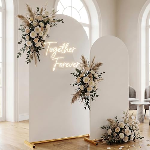 Arch Backdrop Stand with Cover Set 2-Pack - 7.2FT 6FT Gold Metal