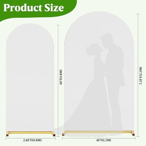 Arch Backdrop Stand with Cover Set 2-Pack - 7.2FT 6FT Gold Metal, alternate view 3