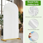 Arch Backdrop Stand with Cover Set 2-Pack - 7.2FT 6FT Gold Metal, alternate view 4