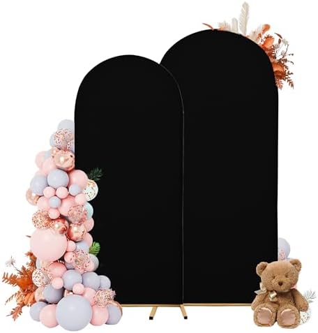 Arch Covers, Black Arch Backdrop Cover Set of 2, Cover Only in 7.2FT+6FT in Black