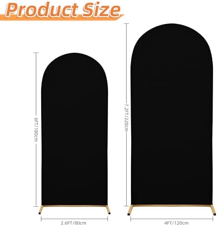 Arch Covers, Black Arch Backdrop Cover Set of 2, Cover Only in 7.2FT+6FT in Black, alternate view 2