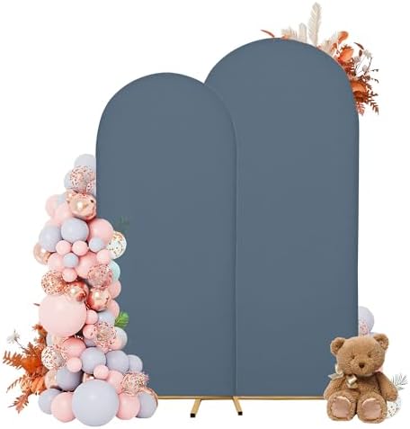 Arch Covers, Dusty Blue Arch Backdrop Cover Set of 2, Cover Only in 7.2FT+6FT in Dusty Blue