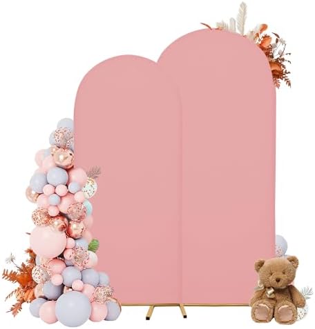 Arch Covers, Light Pink Arch Backdrop Cover Set of 2, Cover Only in 7.2FT+6FT in Light Pink